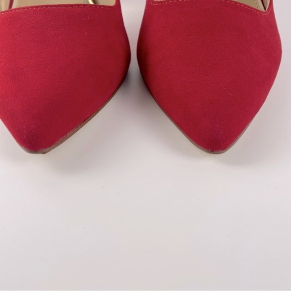 Jessica Simpson - Red Suede Closed Toe Pumps - Picture 2 of 11